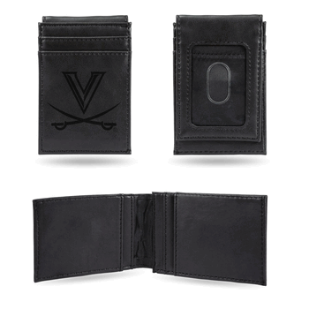 Virginia Cavaliers Black Laser Engraved Front Pocket Wallet