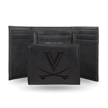Virginia Cavaliers Black Laser Engraved Tri-Fold Wallet