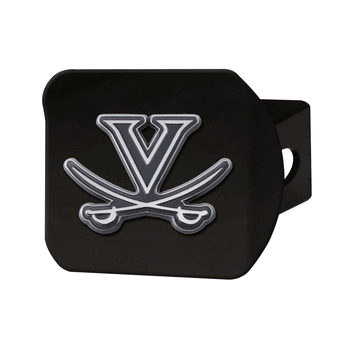 Virginia Cavaliers Black Metal Hitch Cover with Metal Chrome 3D Emblem