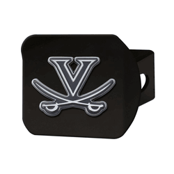 Virginia Cavaliers Black Metal Hitch Cover with Metal Chrome 3D Emblem