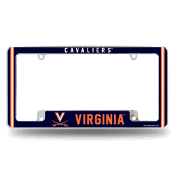 Virginia Cavaliers Classic 12" x 6" Chrome All Over Automotive License Plate Frame
