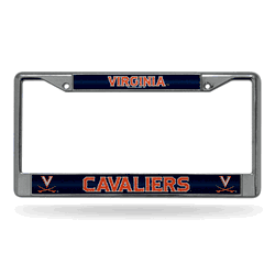Virginia Cavaliers Classic 12" x 6" Silver Bling Chrome Car/Truck/SUV Auto Accessory