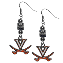 Virginia Cavaliers Euro Bead Earrings