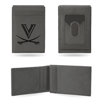 Virginia Cavaliers Gray Laser Engraved Front Pocket Wallet