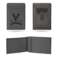 Virginia Cavaliers Gray Laser Engraved Front Pocket Wallet