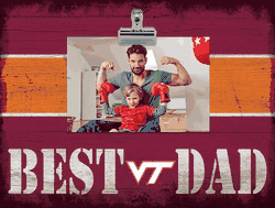 Virginia Tech Hokies 10" x 8" Best Dad with Stripe Clip Frame