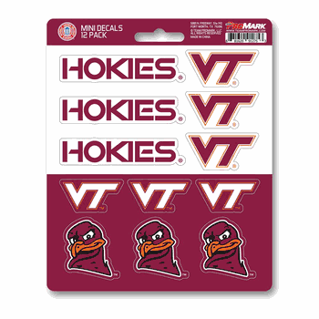 Virginia Tech Hokies 12 Count Mini Decal Sticker Pack