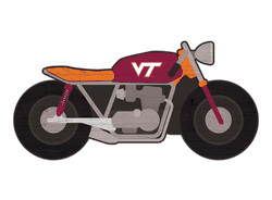 Virginia Tech Hokies 12" Motorcycle Cutout Wood Sign