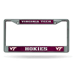 Virginia Tech Hokies  12" x 6" Chrome Frame With Decal Inserts