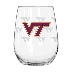 Virginia Tech Hokies 16oz Satin Etch Curved Beverage Glass