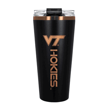 Virginia Tech Hokies 32oz Black and Copper Big Slim with Straw