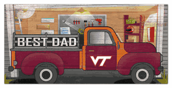 Virginia Tech Hokies Best Dad Truck 6x12 Sign