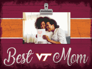 Virginia Tech Hokies Best Mom with Stripe Clip Frame