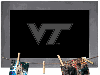 Virginia Tech Hokies Blank Chalkboard with frame & clothespins 11x19 Sign