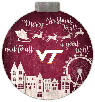 Virginia Tech Hokies Christmas Village 12in Wall Art