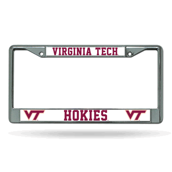 Virginia Tech Hokies Standard Chrome Frame with Plastic Inserts 12