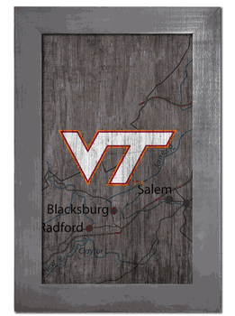 Virginia Tech Hokies City Map 11x19 Sign