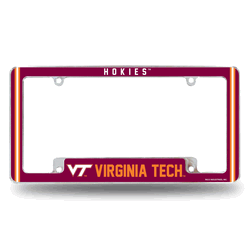 Virginia Tech Hokies Classic 12" x 6" Chrome All Over Automotive License Plate Frame