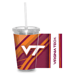 Virginia Tech Hokies Clear Tumbler W/Straw