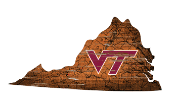 Virginia Tech Hokies Distressed State with Logo