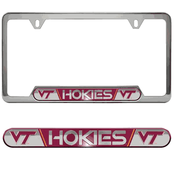 Virginia Tech Hokies Embossed License Plate Frame, 6.25in x 12.25in