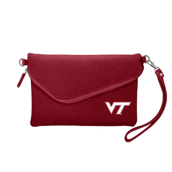Virginia Tech Hokies Fold Over Crossbody Pebble Maroon
