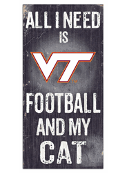 Virginia Tech Hokies Football and My Cat 6x12 Sign