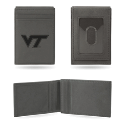 Virginia Tech Hokies Gray Laser Engraved Front Pocket Wallet