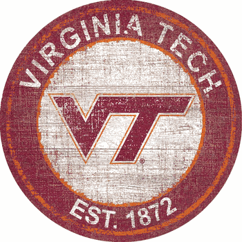 Virginia Tech Hokies Heritage Logo Round Sign