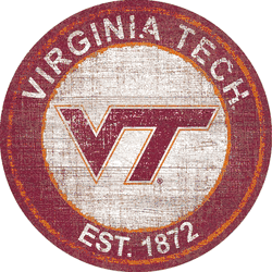Virginia Tech Hokies Heritage Logo Round Sign
