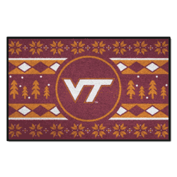 Virginia Tech Hokies Holiday Sweater Starter Mat Accent Rug - 19in. x 30in.