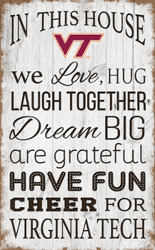 Virginia Tech Hokies In This House 11x19 Sign