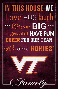Virginia Tech Hokies In This House 17x26