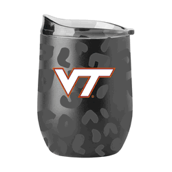 Virginia Tech Hokies Leopard 16oz Black Powdercoat Curved Beverage
