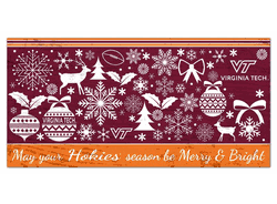 Virginia Tech Hokies Merry and Bright 6x12 Sign