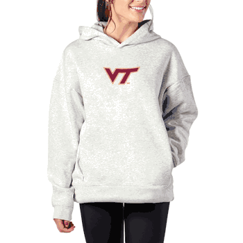 Virginia Tech Hokies NCAA Kadi Hoodie with Zipper Pockets Heather Grey Large