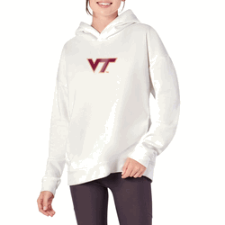 Virginia Tech Hokies NCAA Kadi Hoodie with Zipper Pockets White Large