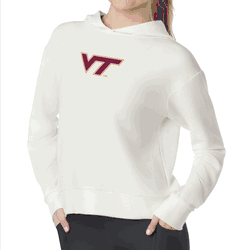 Virginia Tech Hokies NCAA Kadi Waffle Hoodie Coconut Cream XS