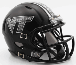 Virginia Tech Hokies NCAA Mini Speed Football Helmet Matte Black