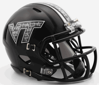 Virginia Tech Hokies NCAA Mini Speed Football Helmet Matte Black