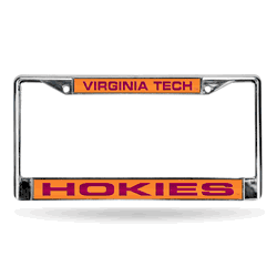 Virginia Tech Hokies Orange Laser Chrome Frame