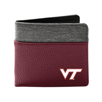 Virginia Tech Hokies Pebble BiFold Wallet MARN