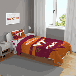 Virginia Tech Hokies Slanted Stripe 4 PC Twin Bed in a Bag
