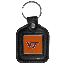 Virginia Tech Hokies Square Leatherette Key Chain