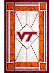 Virginia Tech Hokies Stained Glass 11x19 Wood Sign