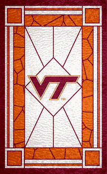 Virginia Tech Hokies Stained Glass 11x19 Wood Sign