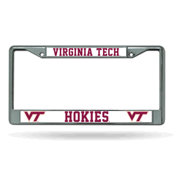 Virginia Tech Hokies Standard Chrome Frame with Plastic Inserts 12" x 6" Car/Truck Auto Accessory