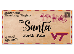 Virginia Tech Hokies To Santa 6x12 Sign
