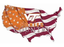 Virginia Tech Hokies USA Shape Flag Cutout