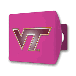 Virginia Tech Pink Metal Hitch Cover with  3D Color Emblem